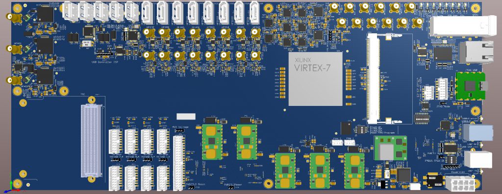 Многофункциональный модуль на Virtex-7, 3D-модель