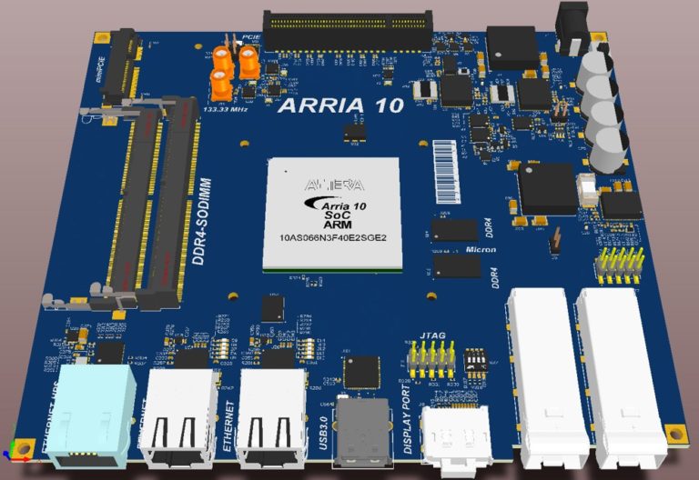 Материнская плата на Arria 10, 3D-модель